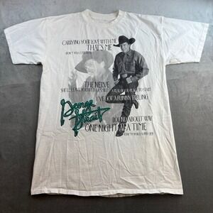 Vintage George Strait Country Music Graphic T Shirt White Tour Men's Xl